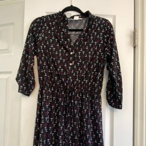 Dress Sz. XL Navy Blue with Small Anchors.  Mid-length